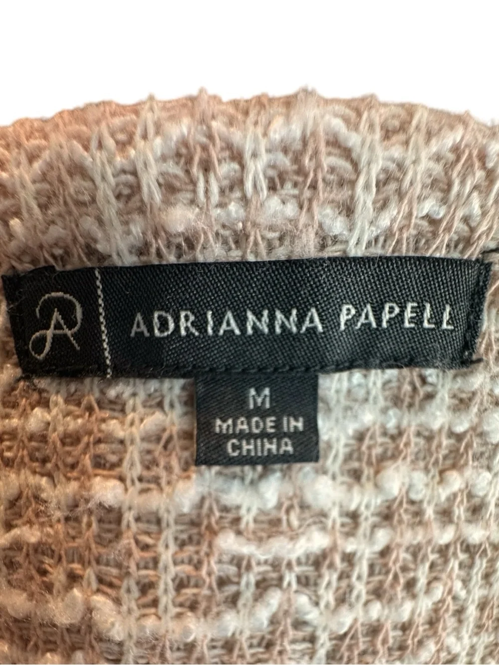 Adrianna Papell Dusty Rose Ivory Textured Tweed Blazer Women’s Size Medium